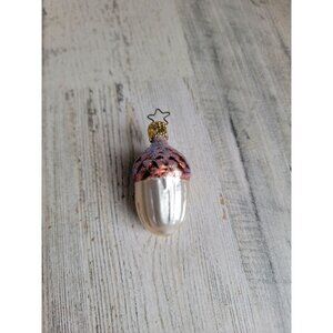 Vintage Germany mini glass Acorn glitter ornament Xmas